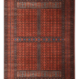 Dastkaar – Hand Knotted Wool Rug in Rust/Black