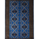 Farozzan – Hand Knotted Wool Rug in Turquoise Blue/Brown