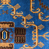 Farozzan – Hand Knotted Wool Rug in Turquoise Blue/Brown