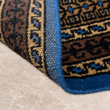 Farozzan – Hand Knotted Wool Rug in Turquoise Blue/Brown