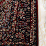 Mehraban – Hand Knotted Wool Rug in Maroon/Navy Blue