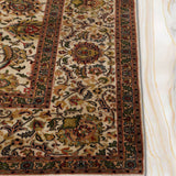 Nigaristan– Hand Knotted Silk Rug in Beige/Sage Green
