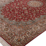 Ruhara – Hand Knotted Silk Rug in Red/Ivory