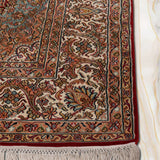 Ruhara – Hand Knotted Silk Rug in Red/Ivory