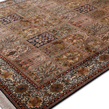 Gulsham-e-Bahar – Hand Knotted Silk Rug in Navy Blue/Cream