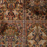 Gulsham-e-Bahar – Hand Knotted Silk Rug in Navy Blue/Cream