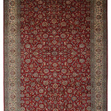 Zar-e-Shaam – Hand Knotted Silk Rug in Crimsion Red/Ivory