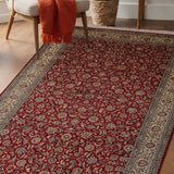 Zar-e-Shaam – Hand Knotted Silk Rug in Crimsion Red/Ivory