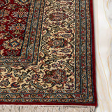 Zar-e-Shaam – Hand Knotted Silk Rug in Crimsion Red/Ivory