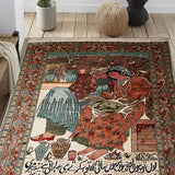 Sukhan – Hand Knotted Silk Rug in Blue/Cream