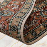 Sukhan – Hand Knotted Silk Rug in Blue/Cream