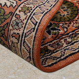 Darbandi – Hand Knotted Silk Rug in Peach/Ivory
