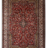 Crimson Darbar – Hand Knotted Silk Rug in Ribbon Red/Ivory