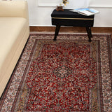 Crimson Darbar – Hand Knotted Silk Rug in Ribbon Red/Ivory