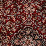 Crimson Darbar – Hand Knotted Silk Rug in Ribbon Red/Ivory