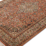 Sanjh-e-Bagh – Hand Knotted Silk Rug in Peach/Sage Green