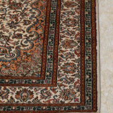 Noor-e-Safed – Hand Knotted Silk Rug in Cream/Peach