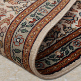 Noor-e-Safed – Hand Knotted Silk Rug in Cream/Peach