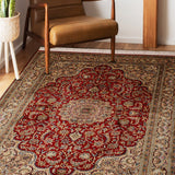 Shaan-e-Gulistan – Hand Knotted Silk Rug in Ribbon Red/Sage Green