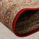 Shaan-e-Gulistan – Hand Knotted Silk Rug in Ribbon Red/Sage Green