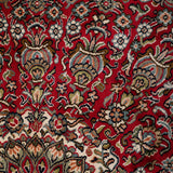 Gulzar-e-Dastkaar – Hand Knotted Silk Rug in Red/Sage Green