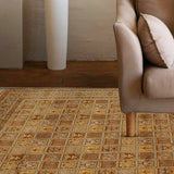 Amber Tesselate – Hand Knotted Silk Rug in Rust/Mustard