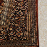 Nilofar Halo – Hand Knotted Silk Rug in Turquoise Blue/Rust