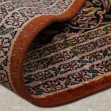Nilofar Halo – Hand Knotted Silk Rug in Turquoise Blue/Rust