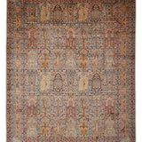 Safina Court – Hand Knotted Silk Rug in Peach/Light Blue