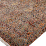 Safina Court – Hand Knotted Silk Rug in Peach/Light Blue