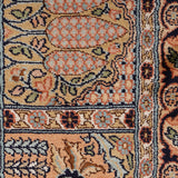 Safina Court – Hand Knotted Silk Rug in Peach/Light Blue