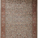 Sahiba Jahan – Hand Knotted Silk Rug in Cream/Rust