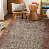 Sahiba Jahan – Hand Knotted Silk Rug in Cream/Rust
