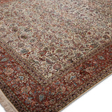 Sahiba Jahan – Hand Knotted Silk Rug in Cream/Rust