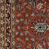 Sahiba Jahan – Hand Knotted Silk Rug in Cream/Rust