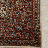 Sahiba Jahan – Hand Knotted Silk Rug in Cream/Rust