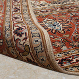 Sahiba Jahan – Hand Knotted Silk Rug in Cream/Rust
