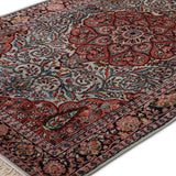 Afsana Medallion – Hand Knotted Silk Rug in Peach/Light Blue