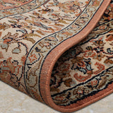 Roshan Jaal – Hand Knotted Silk Rug in Peach/Cream