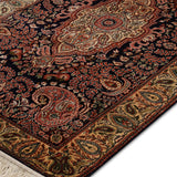 Zameen Noor – Hand Knotted Silk Rug in Navy Blue/Ivory