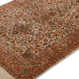 Gulrez Field – Hand Knotted Silk Rug in Cream/Peach