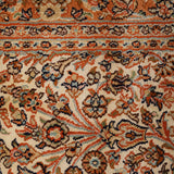 Gulrez Field – Hand Knotted Silk Rug in Cream/Peach
