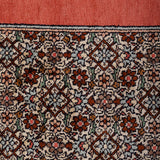 Mehrang Gate – Hand Knotted Silk Rug in Peach/Ivory