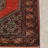 Mehrang Gate – Hand Knotted Silk Rug in Peach/Ivory