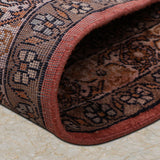 Mehrang Gate – Hand Knotted Silk Rug in Peach/Ivory