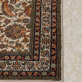 Sutradhar Trail – Hand Knotted Silk Rug in Cream/Peach