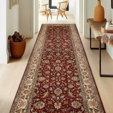 Laal Zari Path – Hand Knotted Silk Rug in Maroon/Cream