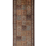 Neelhar Grid – Hand Knotted Silk Rug in Navy Blue/Peach