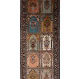 Neel Viras – Hand Knotted Silk Rug in Navy Blue/Peach
