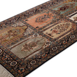 Neel Viras – Hand Knotted Silk Rug in Navy Blue/Peach